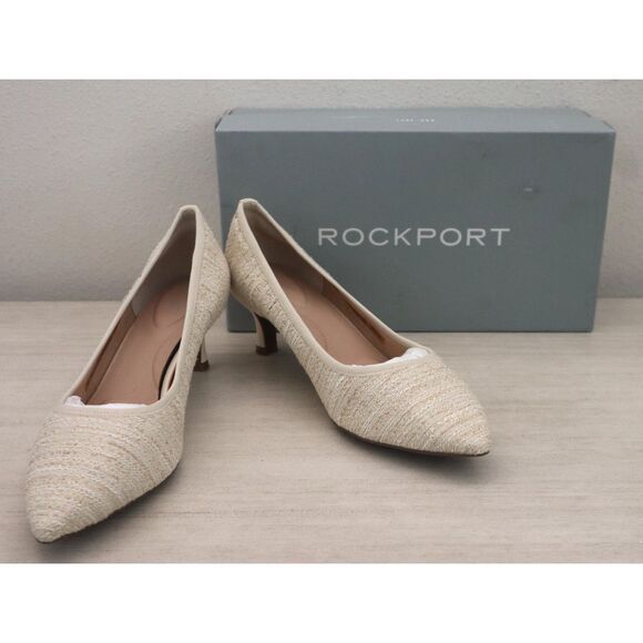 Rockport CI3508 Women's Sz 10M Cream/Light Beige Total Motion Kaiya Pumps - Picture 1 of 16